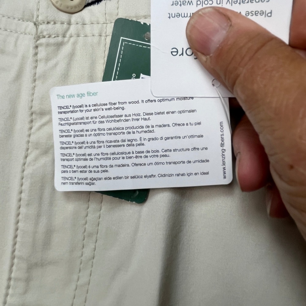LL Bean Shorts Mens 33 Cream White Classic Fit Flat Front Stretch Waistband NEW - Picture 10 of 16
